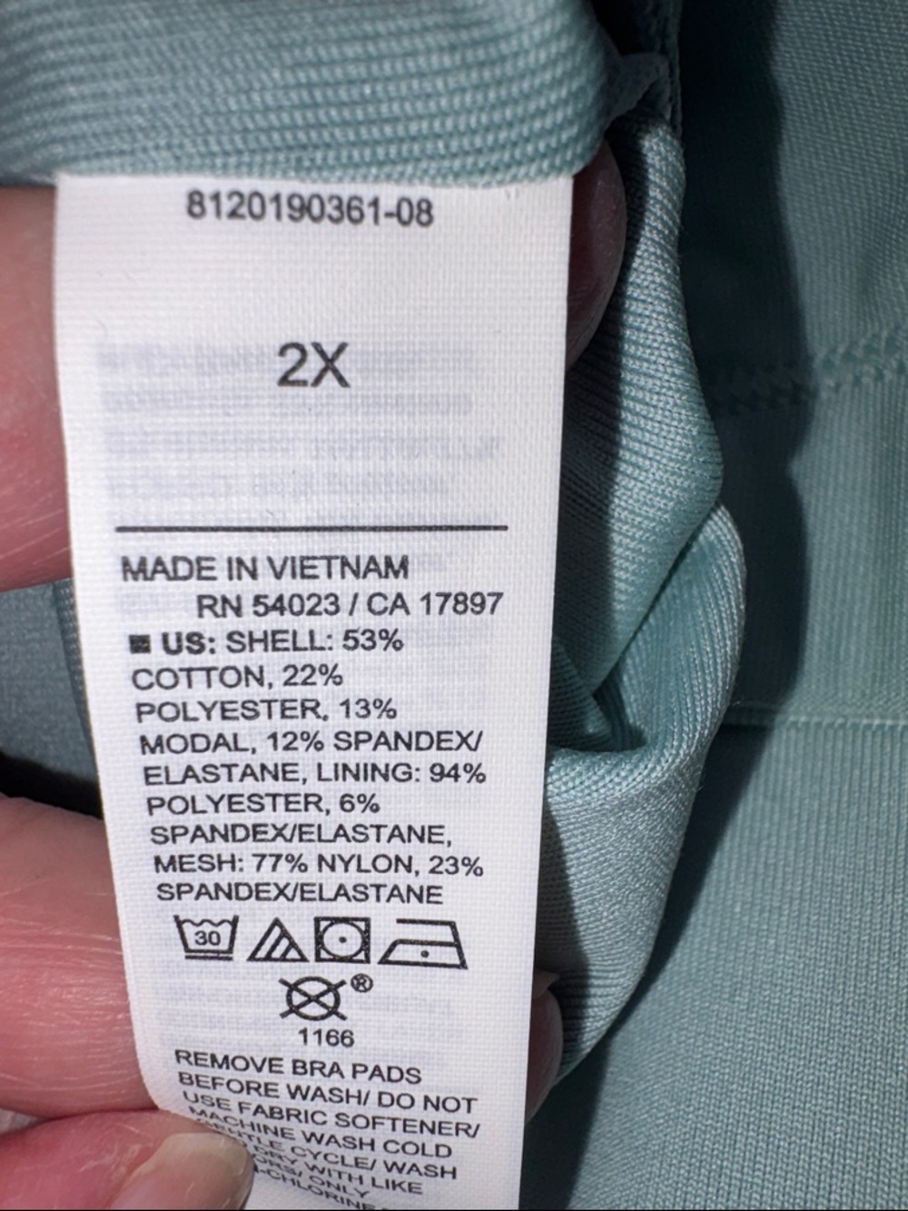 Old Navy Active Powersoft Mint Cropped Tank Top Size 2X NWT - Picture 8 of 12